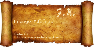 Frenyo Mária névjegykártya